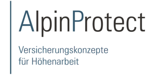 AlpinProtect Logo – Spezialist für Versicherungskonzepte rund um Höhenarbeit, Absturzsicherung und Industrieklettern